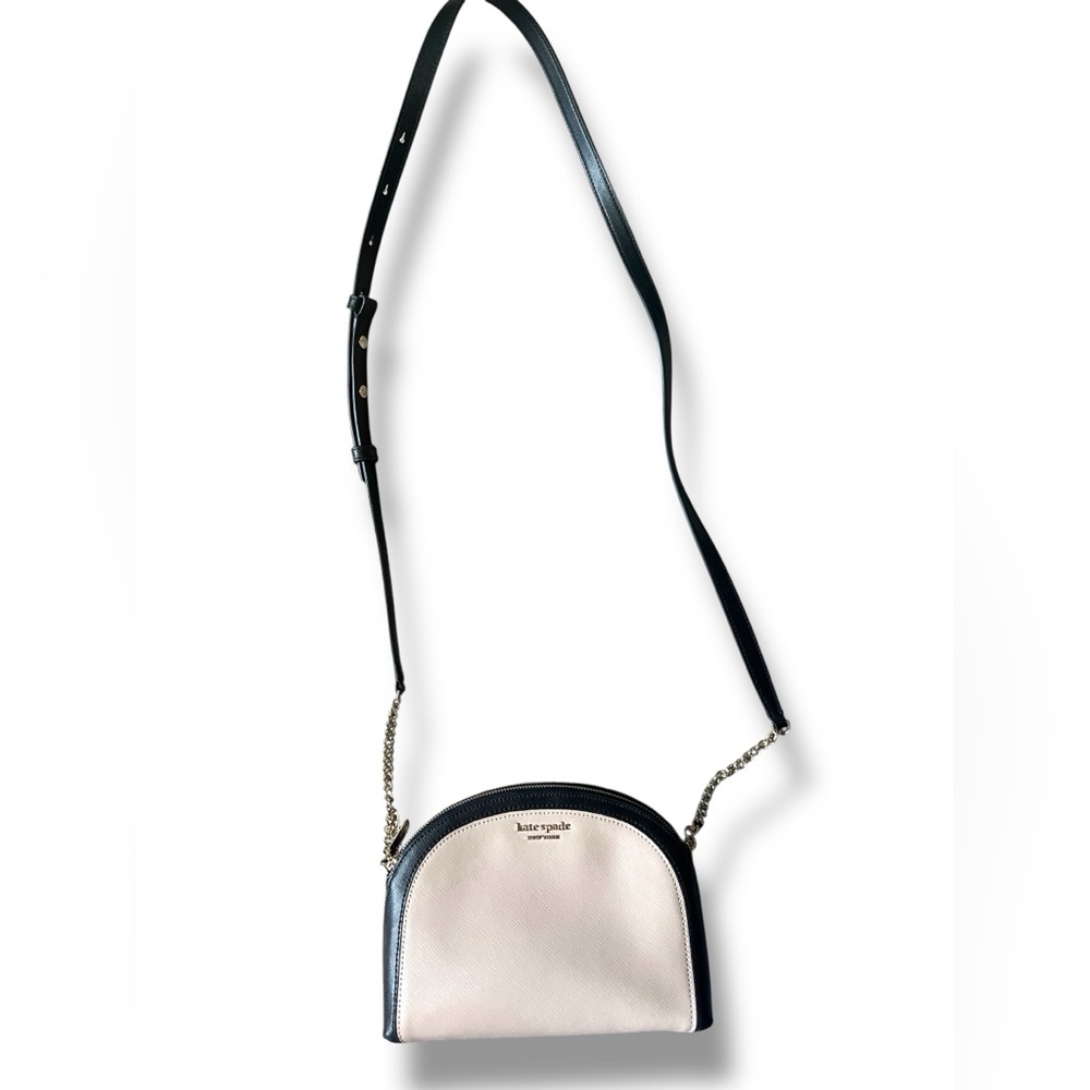Kate Spade Cream and Black Crossbody Bag with Dome Shape